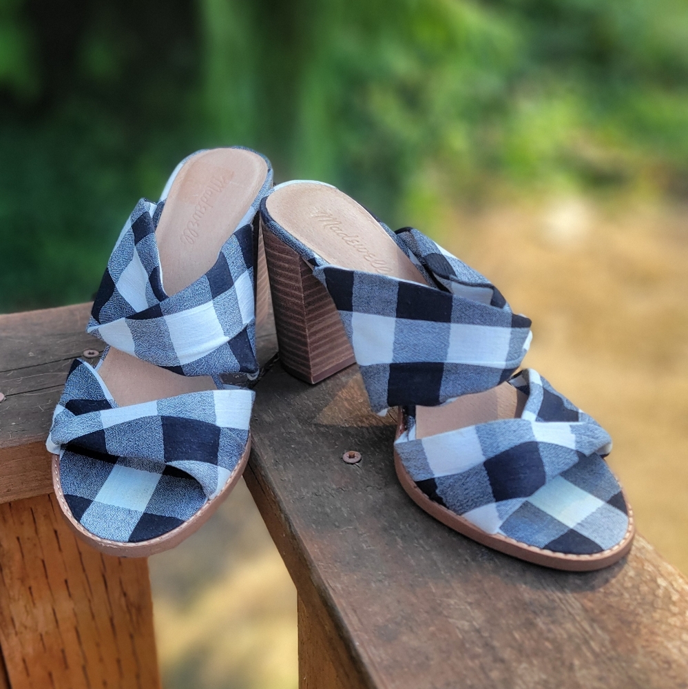 Madewell Alexandria Mule In Gingham Check - Picture 1 of 9